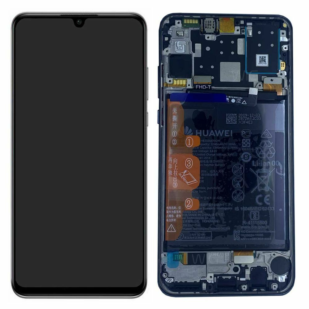 LCD + TOUCH + FRAME + BATTERY FOR HUAWEI P30 LITE NEW EDITION (MAR-LX1B), MIDNIGHT BLACK. LCD + TOUCH + FRAME + BATTERY FOR HUAWEI P30 LITE NEW EDITION (MAR-LX1B), MIDNIGHT BLACK Аккумуляторы для телефонов, чехлы для видеокамер, защитные очки и другие детали