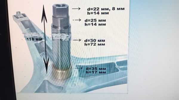 Стиральная машина SAMSUNG барабанная крестовина, подшипники 6205 и 6206 и сальник 35X65,55X10/12 (приобретаются отдельно), длина оси - 118мм, 1400об/мин, ориг. — изображение 6