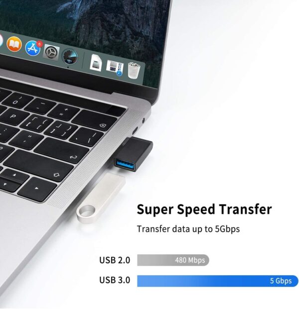 USB-адаптер. АДАПТЕР USB-C 3.0, РАЗЪЕМ TYPE-A, 90°, OTG, МЕТАЛЛ — изображение 2