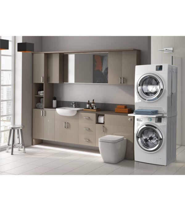 Универсальная стиральная и сушильная машина LG, BEKO, BLOMBER, HANSA, SAMSUNG, BOSCH, SIEMENS, AEG, ELECTROLUX, УНИВЕРСАЛЬНАЯ соединительная рамка, с выдвижным ящиком для одежды и дополнительными фиксаторами (креплениями) 600x600мм, альтернатива — изображение 3