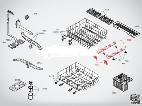 Bosch/SIEMENS держатель для сумки для посудомоечной машины, 1шт — изображение 2