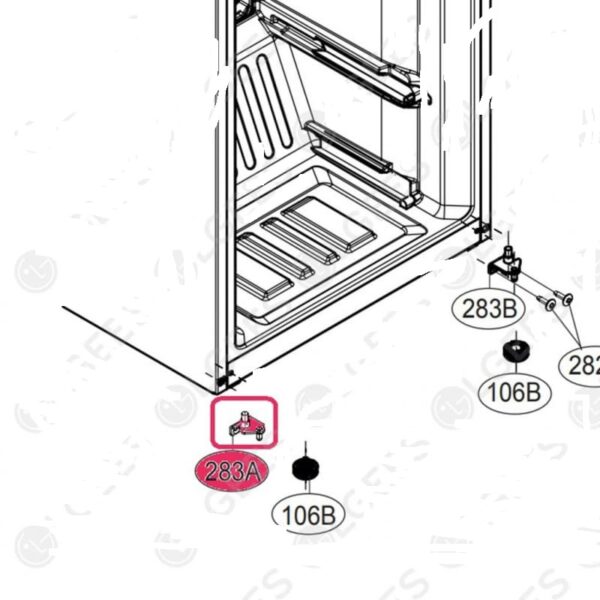 Петля дверцы холодильника Lg внизу слева — изображение 3
