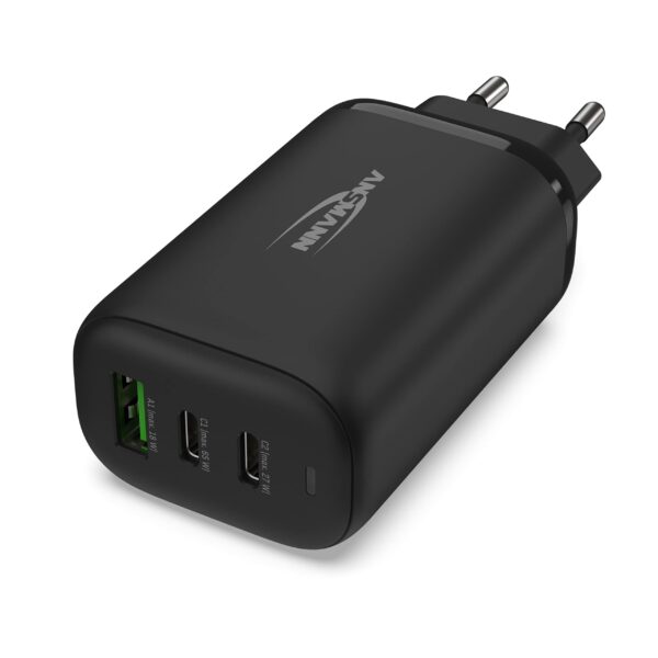 HC365PD GAN DRIFT USB-LADER, МАКС. 65 ВТ / 3,25 А, 2 ПОРТА USB-C, 1 РАЗЪЕМ USB-A. Зарядное устройство HC365PD GAN с тройным USB-накопителем, макс. 65 Вт/3,25 А, 2 порта USB-C, 1 разъем USB-A
