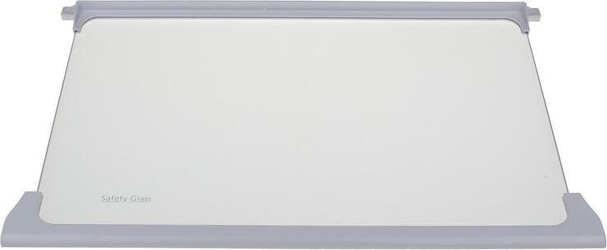 Стеклянная полка холодильника BEKO, BLOMBERG, с держателями, 415×264мм, ориг. СТЕКЛЯННАЯ ПОЛКА С НАЛИЧНИКАМИ 415X264 (ЛЕВАЯ) Держатели для бытовых холодильников, выдвижных ящиков, полок и других пластиковых деталей