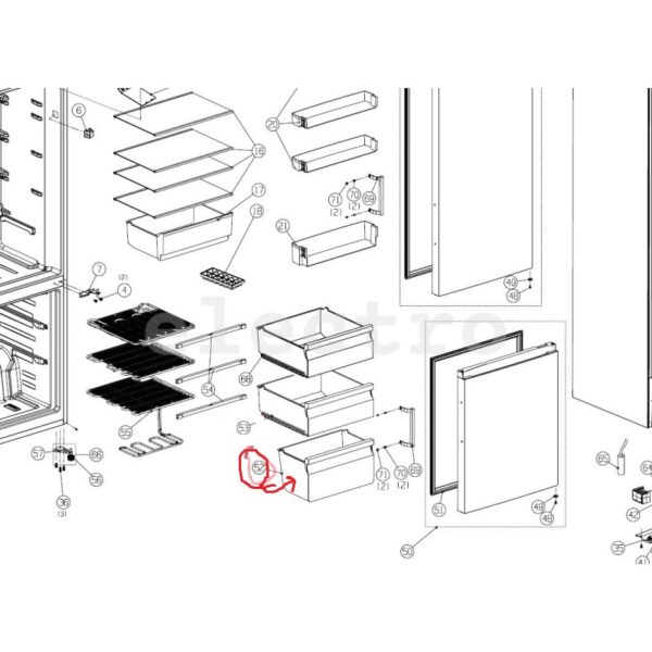 Šaldytuvo HISENSE/GORENJE,AMICA apatinis šaldiklio stalčius — изображение 3