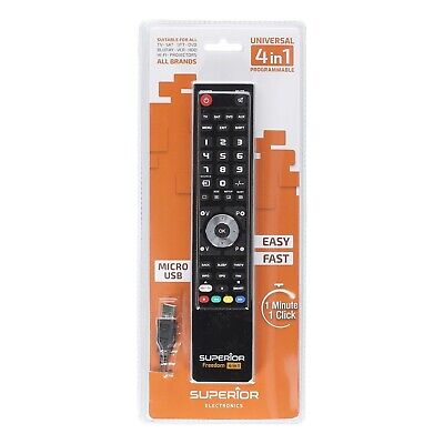 FREEDOM REMOTE CONTROL SHARP LEARNING MICRO-USB . 4-IN-1 BLACK.UNIVERSALUS PULTELIS suprogramuotas Детали телевизоров, вентиляционных регуляторов ворот и т.д.