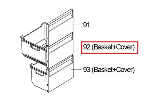 Šaldiklio STANDART viršutinis ,vidurinis stalčius. MIDDLE BASKET GR/2451RV3(TRN-NAT)PRF P — изображение 2