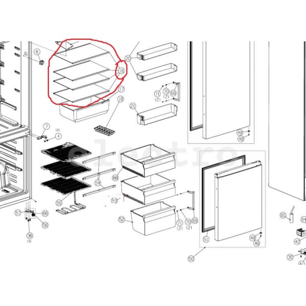 Šaldytuvo HISENSE/GORENJE,AMICA lentyna,1vnt, orig. — изображение 2