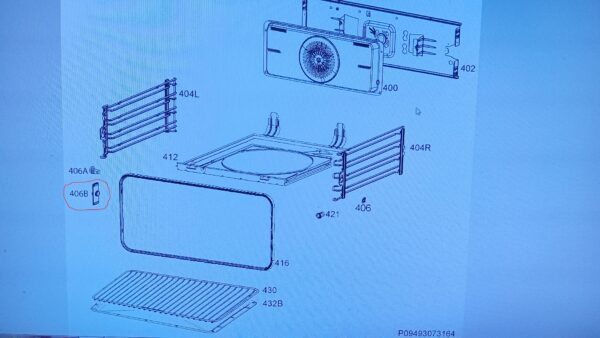 Orkaitės ELECTROLUX / AEG laikiklis . HOLDER,SIDE,GRID,4MM PIN — изображение 2