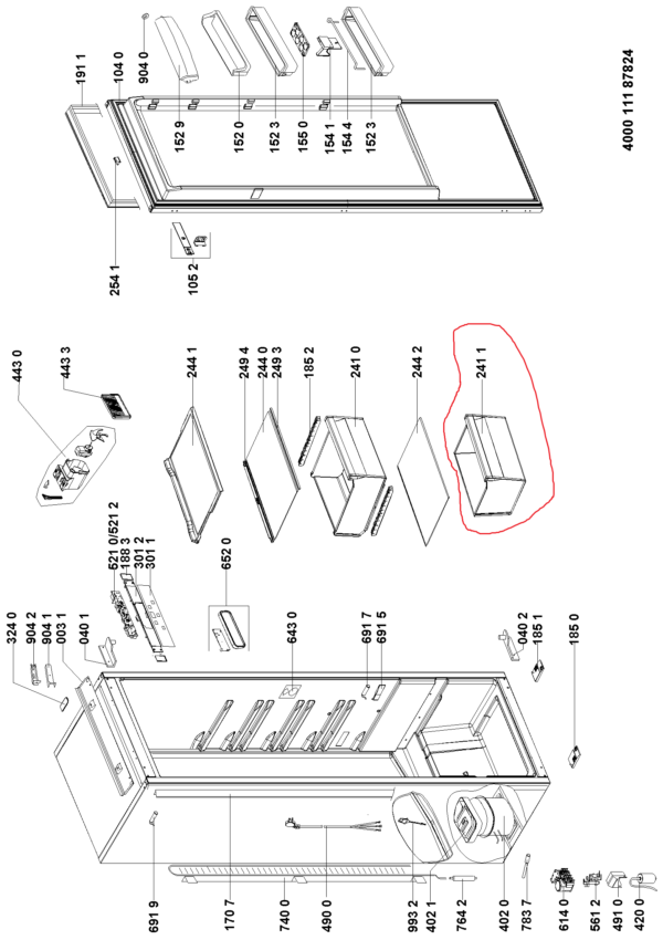 Šaldytuvo IKEA,WHIRLPOOL/INDESIT apatinis daržovių stalčius,435x205x260mm,orig. — изображение 2