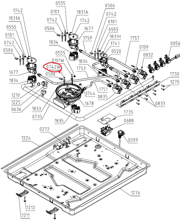 Dujinės viryklės HISENSE/GORENJE degiklis. BURNER SPARK PLUG SABAF WOK 510 — изображение 2