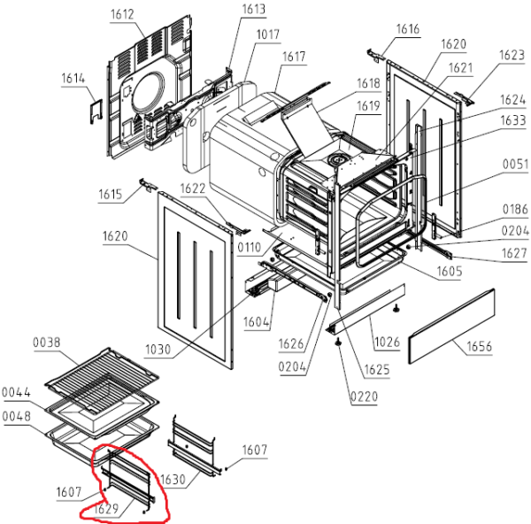 Orkaitės  HISENSE/GORENJE kairės pusės bėgelis. PULL-OUT SLIDE L FS 1D L ASSY — изображение 2