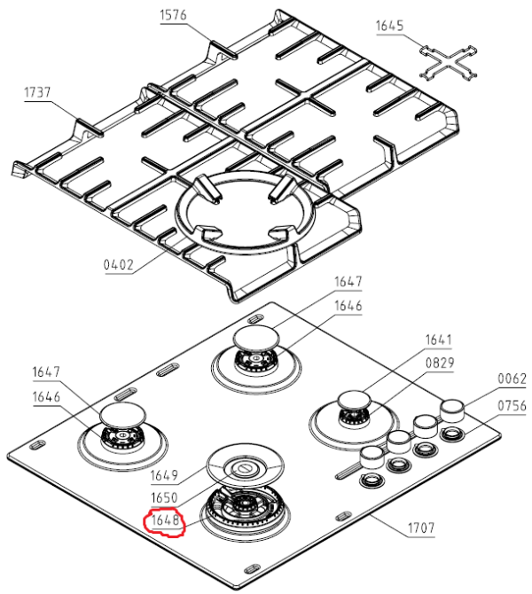 Dujinės viryklės HISENSE/GORENJE degiklis. BURNER CROWN DCC SABAF D3868 — изображение 2