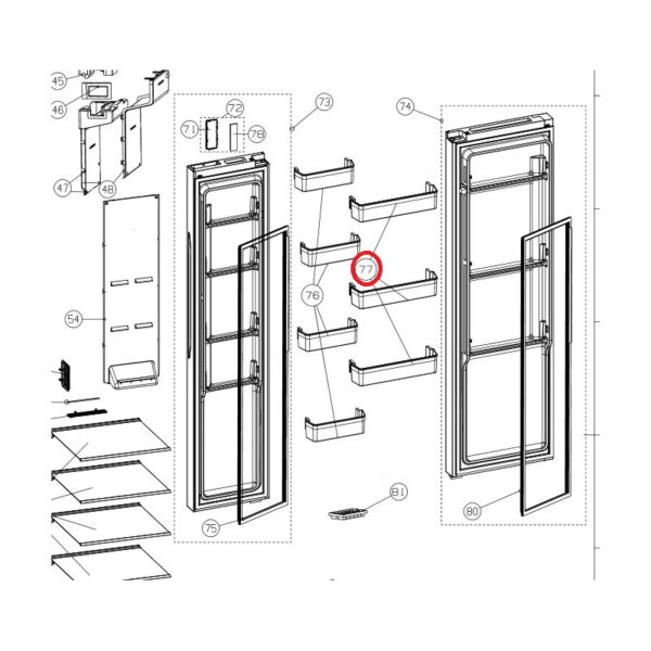 Šaldytuvo HISENSE/GORENJE durų lentynėlė — изображение 2