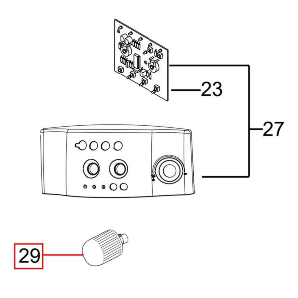 Kavos aparato DELONGHI garo reguliavimo rankenėlė, chromuota, orig. KNOB STEAM CHROME — изображение 4