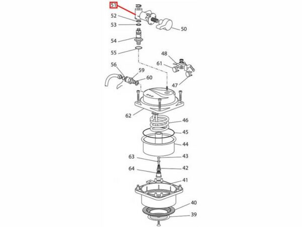 Kavos aparato DELONGHI vandens padavimo vožtuvas. ASSY STEAM STOPCOCK (COMPLETE)(PPA) EC270 — изображение 2