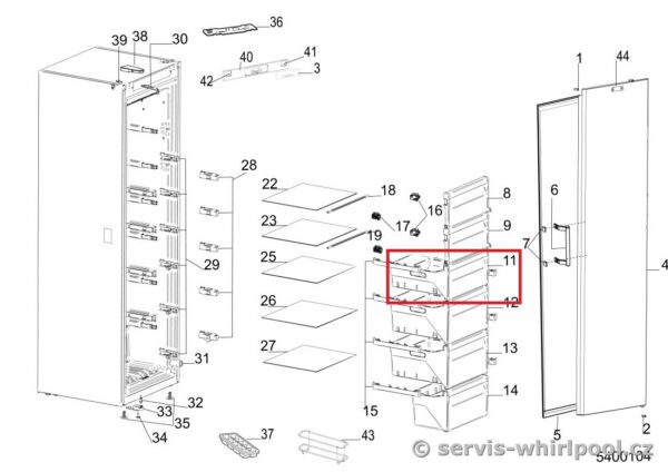 Šaldiklio WHIRLPOOL/INDESIT priekinė panelė — изображение 2