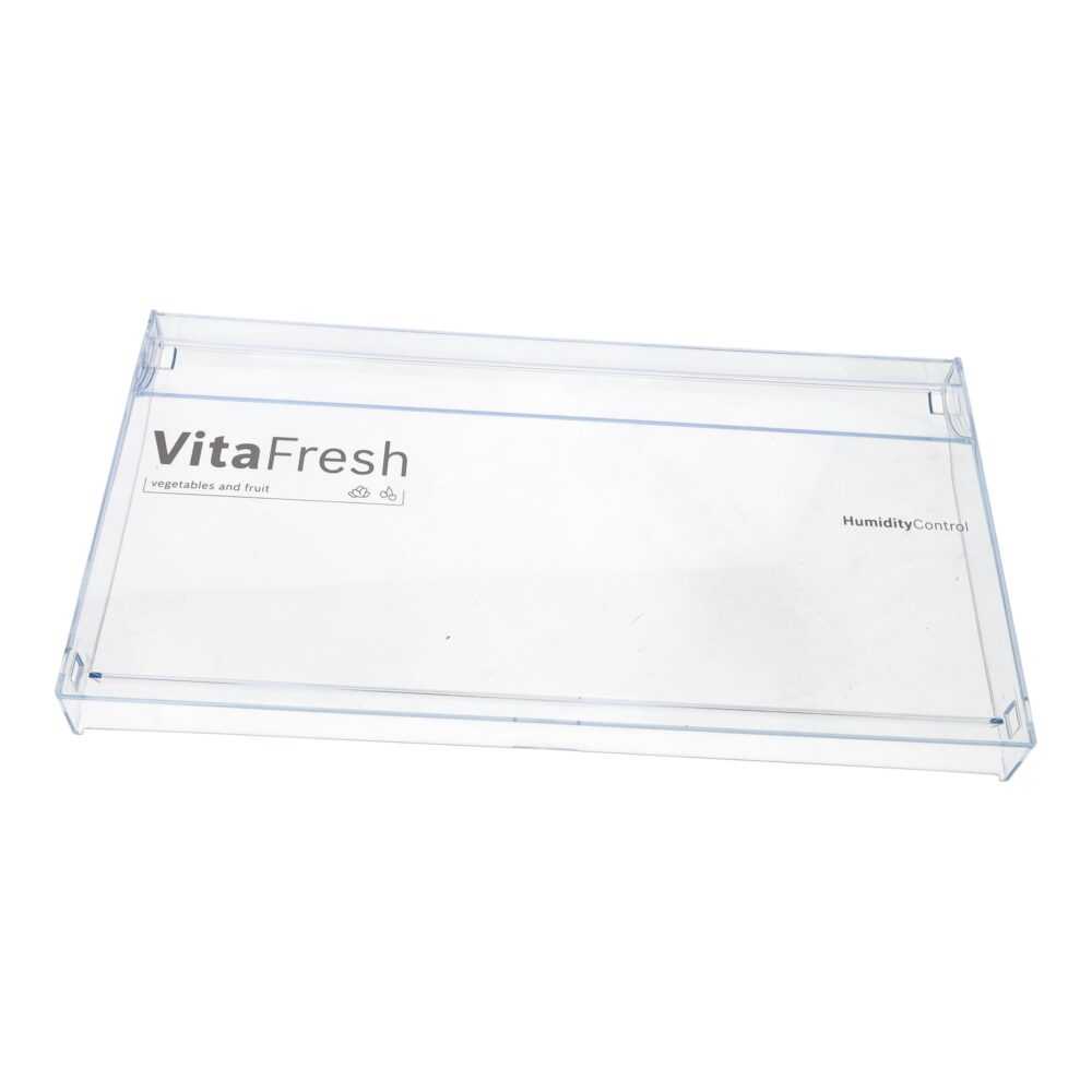 Šaldytuvo BOSCH/SIEMENS daržovių stalčiaus priekinė panelė,46,5 cm x 24,5 cm,orig. Держатели для бытовых холодильников, выдвижных ящиков, полок и других пластиковых деталей